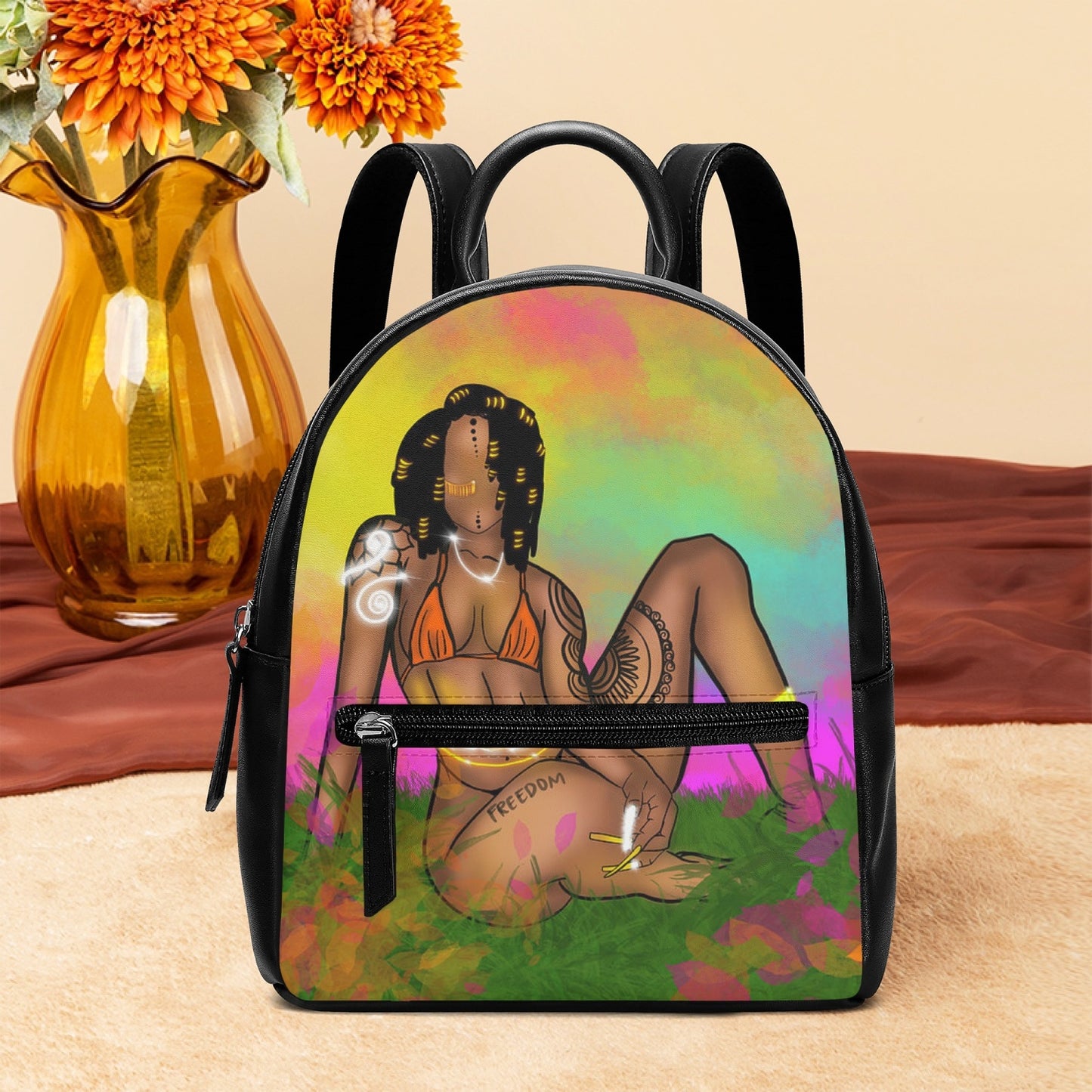 576. Unisex PU Leather Backpack