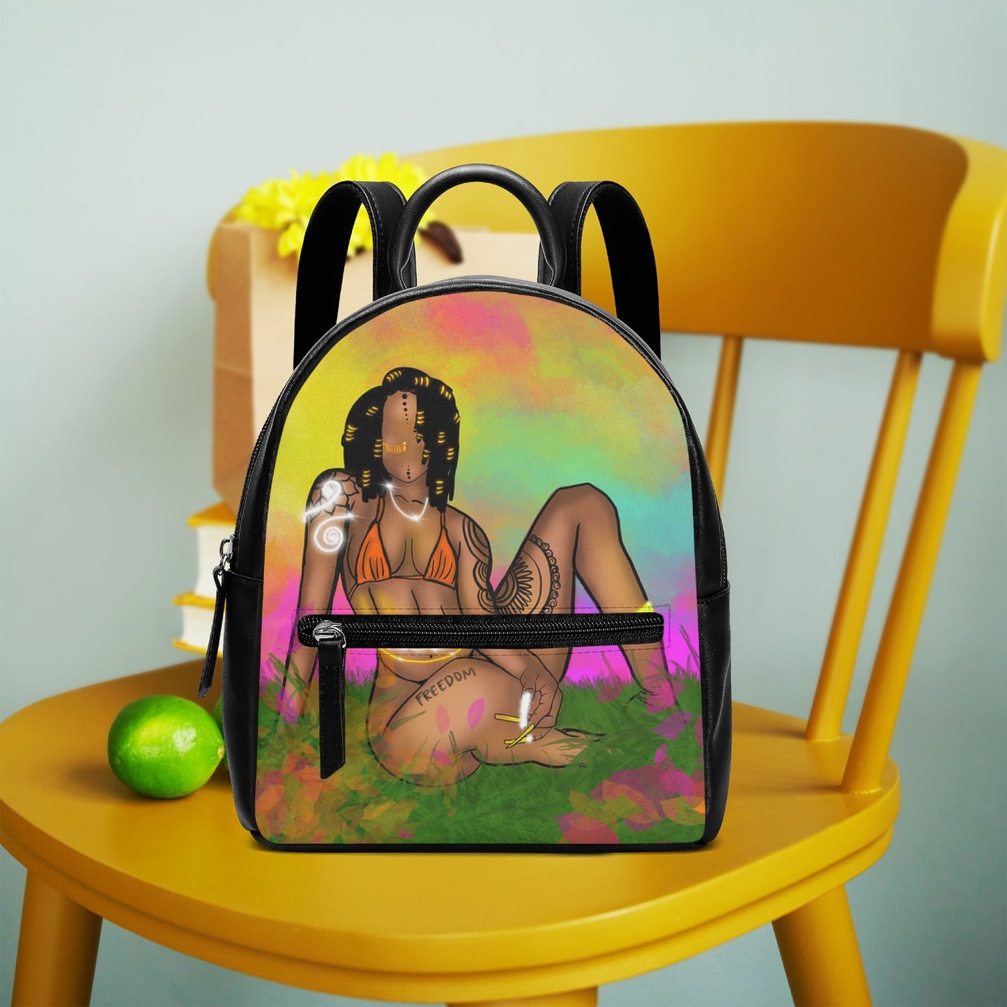 576. Unisex PU Leather Backpack