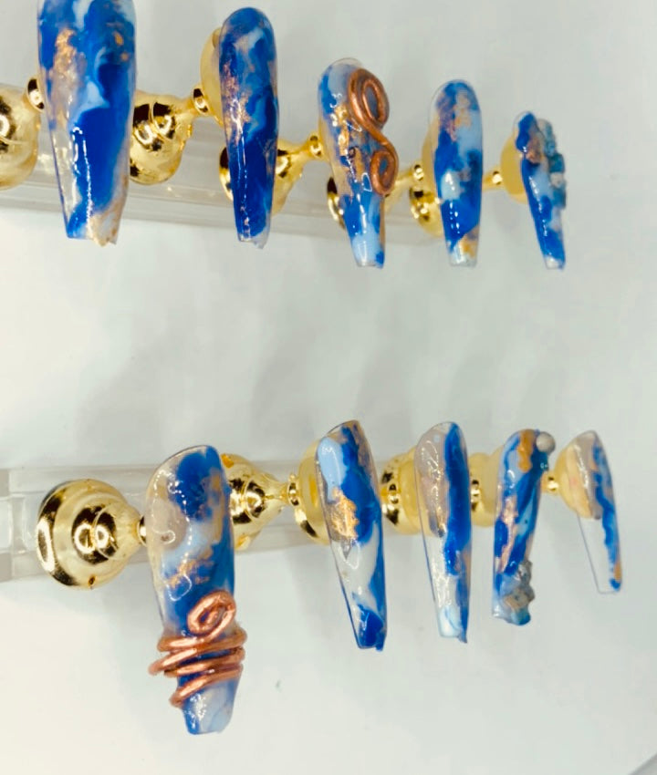 Lapis lazuli & copper wrap