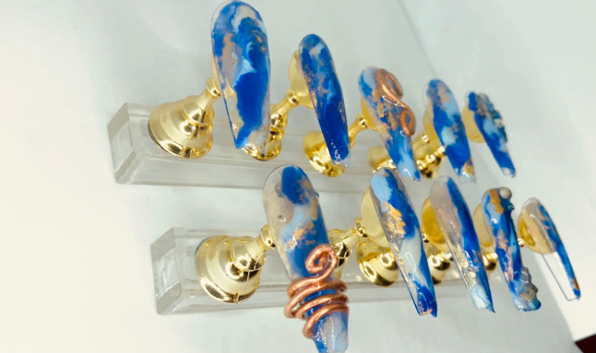 Lapis lazuli & copper wrap