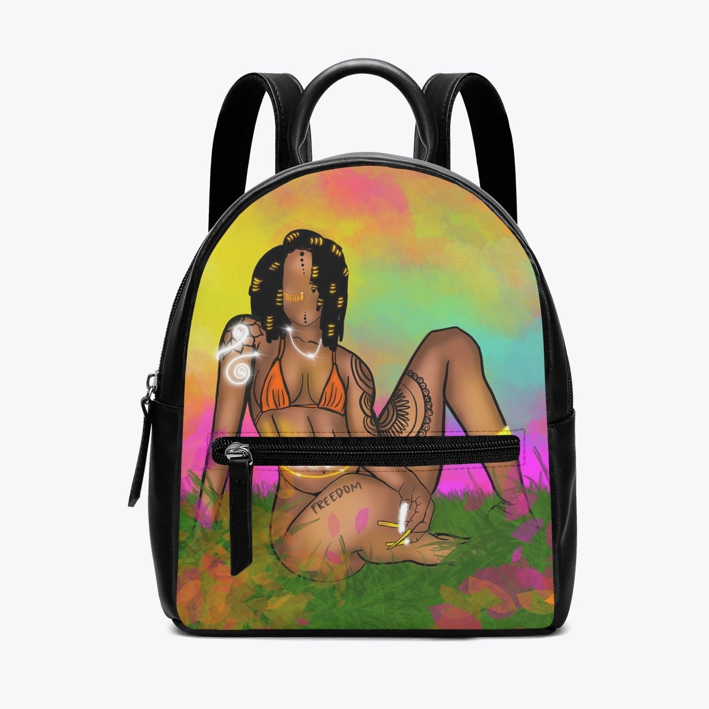 576. Unisex PU Leather Backpack