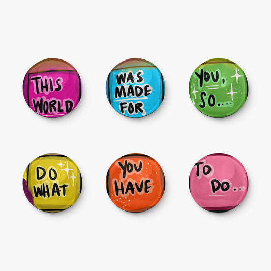 Shine your light. 6pcs Fridge Magnet Set