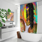 Abundant waters . Quick-drying Shower Curtain