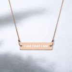I am that I am Engraved Bar Chain Necklace